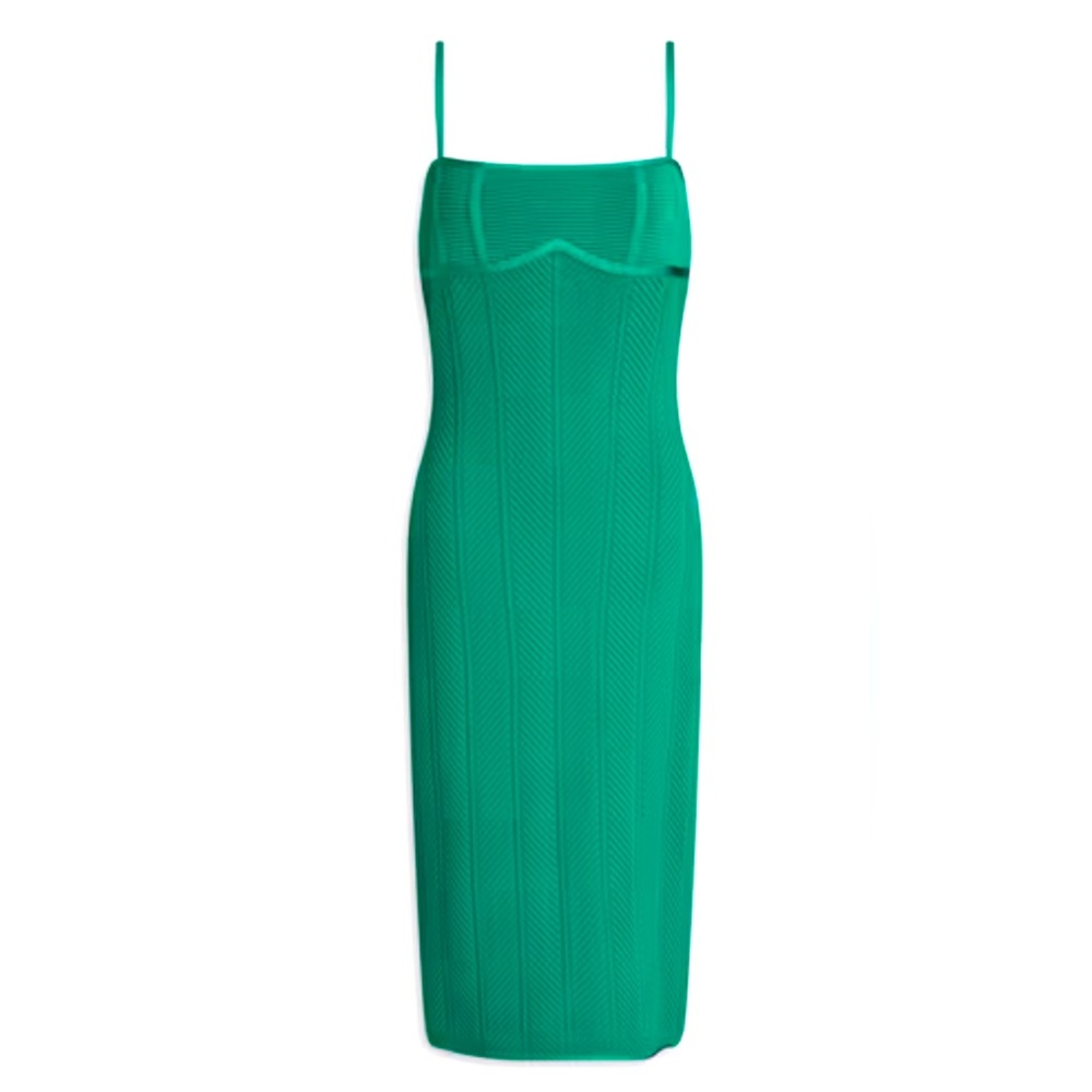 HERVÉ LÉGER - New with tag - Size XS - Emerald ribbed bandage dress